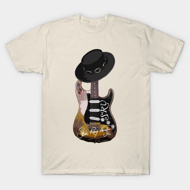 Guitarist Blues Man Vaughan 70s T-Shirt by Winmanlider
